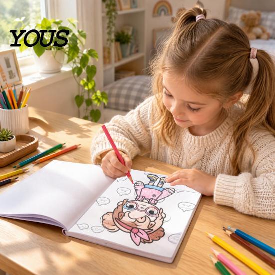Creative Gifts for Children Cartoon Character Coloring Book Kids, Thick Paper Clear Line Birthday Painters Art Patterns Drawing Book, Fine Motor