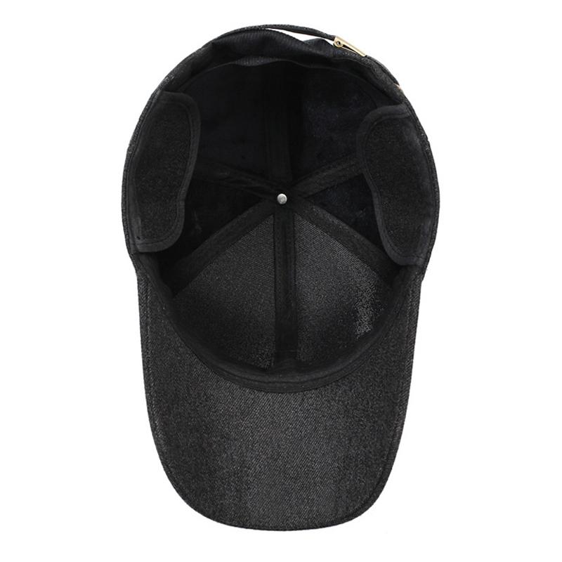 Autumn Winter Velvet Warm Cap Middle-Aged and Elderly Ear Protection Cotton Cap Men's Baseball Cap