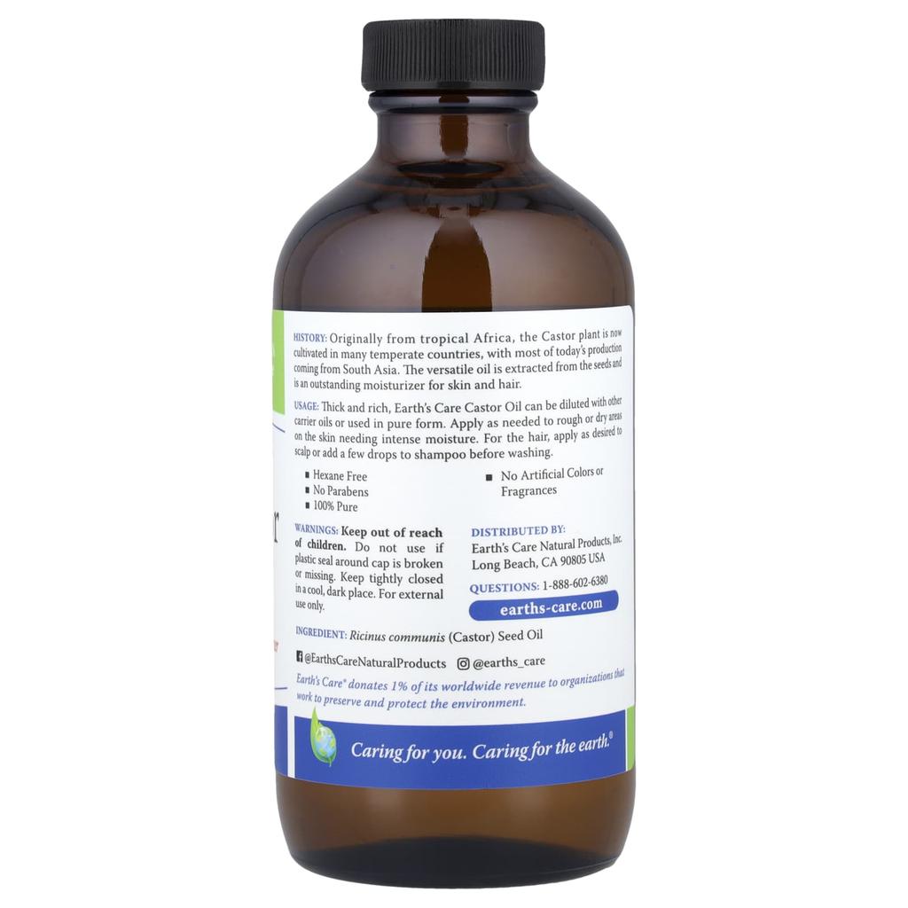 Earth'S Care, 100% Pure Castor Oil, 236Ml(8Fl Oz)