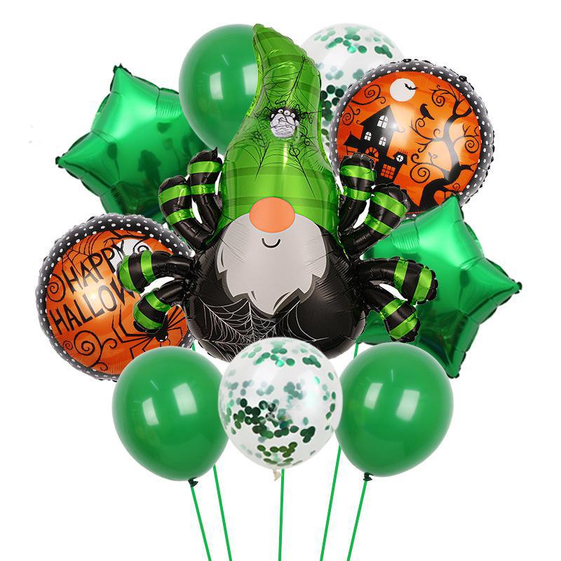 Halloween Pumpkin Cat Skull Ghost Aluminum Film Alien Latex Balloon Set Family Holiday Arrangement Gift