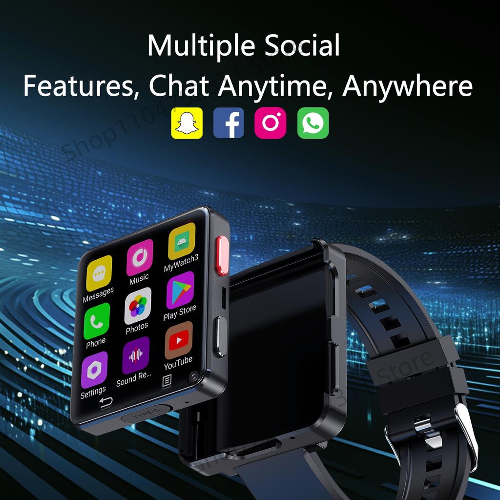 S222 5G Smart Watch Android 11.0 OS Smartwatch 2.64 Inch Large Screen 480*480 MTK6761 500W Dual Camera 1200mAH Battery Wifi GPS