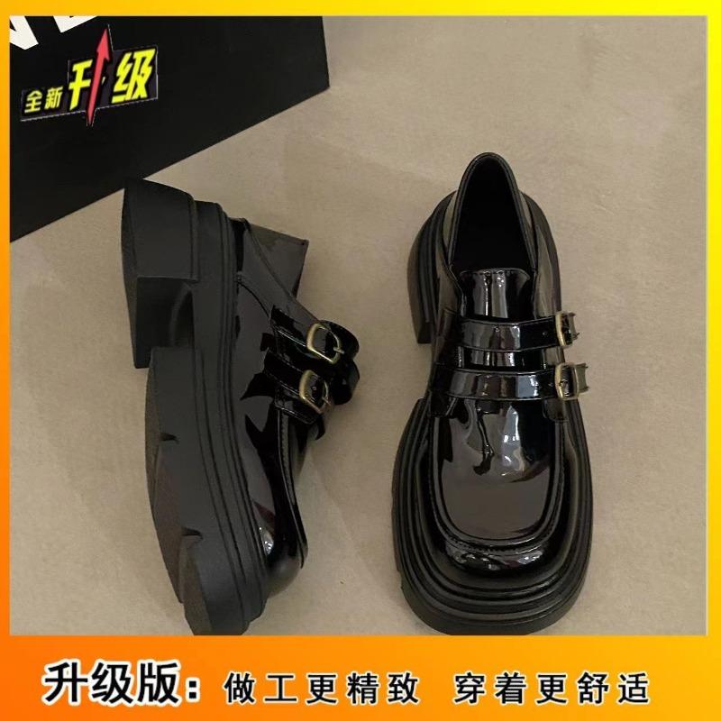 Muffin thick-soled Mary Jane single shoes women's spring and summer new retro heightening small leather shoes tide
