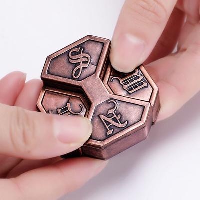 Adult Gift Intelligence Vintage Metal Brain Teaser Box Lock Classroom Educational Toy Children School Magic Funny Game Mind Wood