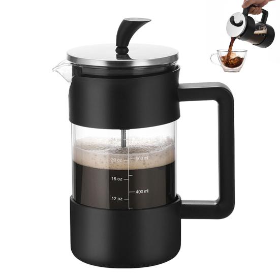 1000ml French Press Coffee Maker 34oz Heat-Resistant Borosilicate Glass No-Drip Spout Advanced Filtration System Coffee Press Kettle