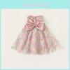 Kids Girl Summer Butterfly Bow Tulle Dress With Sequin Flower Design For Little Girls