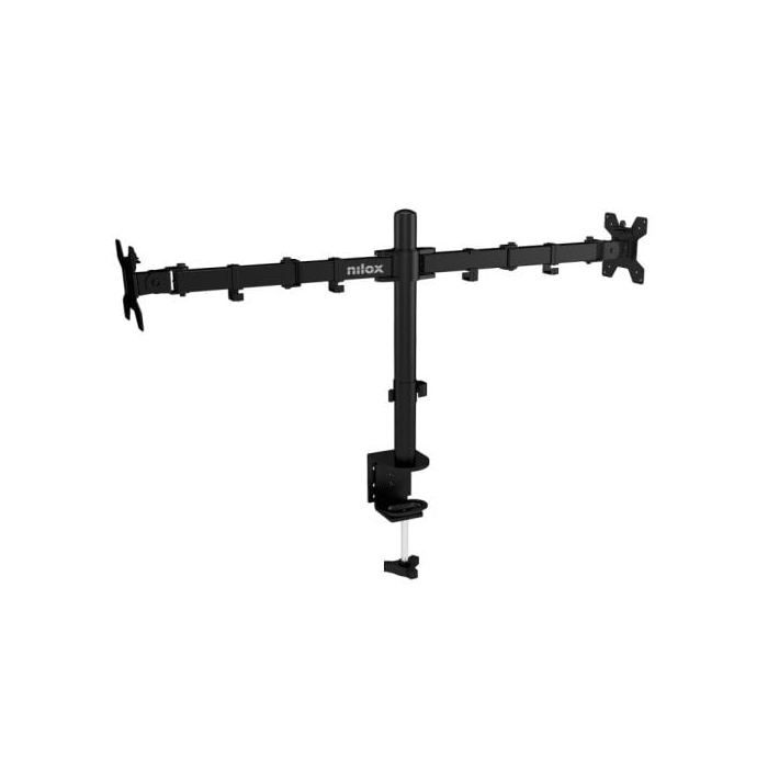 Nilox Supporto Monitor 2 Bracci Nero NXDMA01B - Accessorio PC per Doppio Schermo