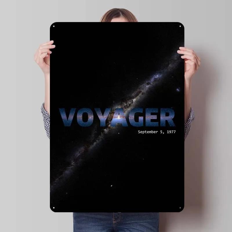 Voyager 1 Zlatá deska Kovové cedule Vesmírné plakáty Dekorace do domácnosti Plechový cedule Tabulka pro výzdobu nástěnného umění Dekorace herního pokoje