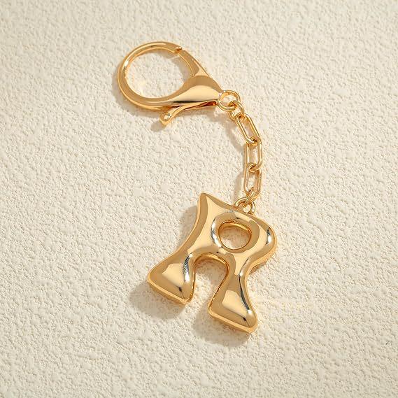 26 Alphabet Keychain: 18K Gold-Plated Pendant - Elegant Niche Design