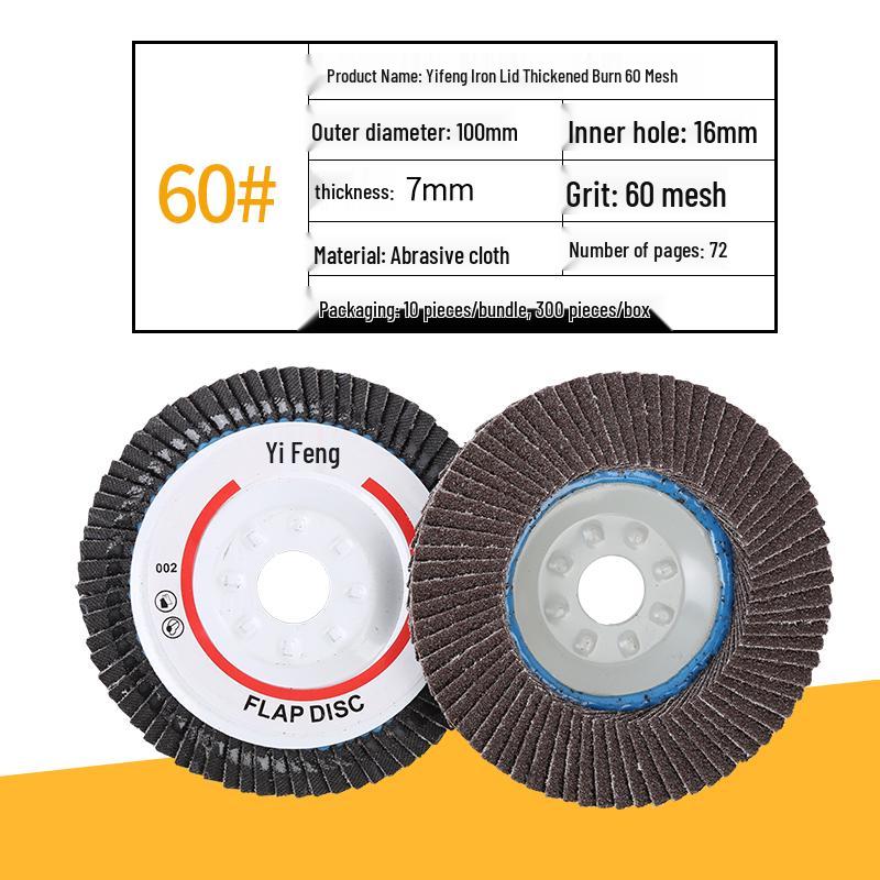 Yi Feng Thickened Stainless Steel Flap Disc, Angle Grinder Polishing Disc for Woodworking, 100 Grit Sandpaper Flap Wheel.