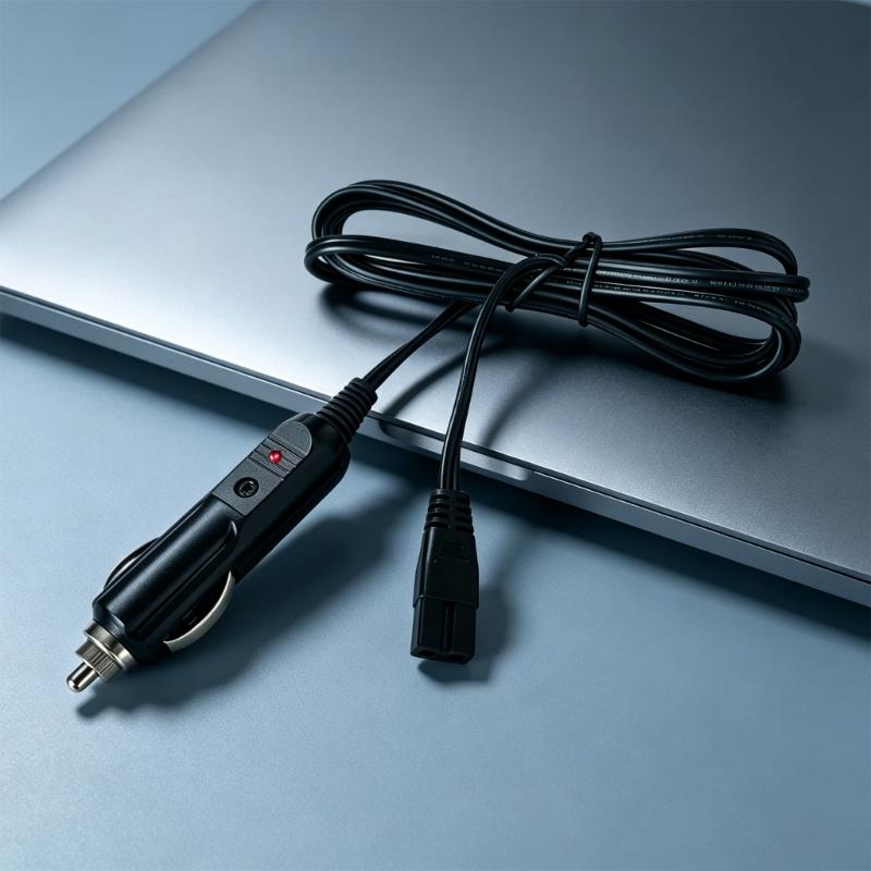 Portable Fridge Replacement Cable, Vehicle Power End to 2 Pin Appliance End, 12V 24V 18 Wire Size 1.8 m Wire for Vehicle Travel Use