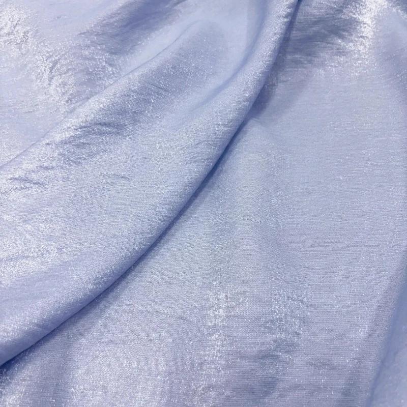100x145cm Light Blue Glass Silk Linen Tencel Cotton Fabric Drape Pearlescent Luster Fabric DIY Shirts Hair Ties Hanfu Dresses