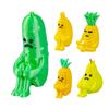 Mini Resin Fruit Figurine Fake Banana Pineapple Cucumber Pear Cone Fruit Model with Cute Grievance Expression for Micro Fairy Garden Accessory