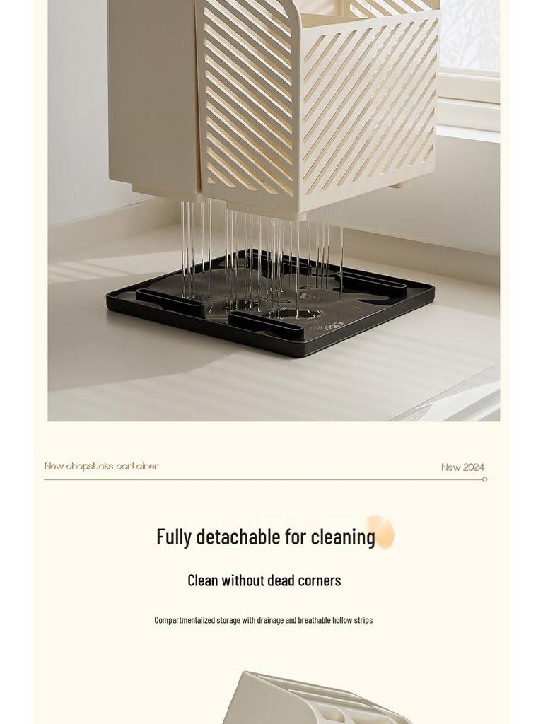 Kitchen Knife & Cutlery Storage Rack: Easy-to-Clean Organizer for Knives, Forks, Spoons, and Chopsticks
