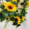 Artificial Sunflower Garland Eucalyptus Vine Artificial Rose Flowers Wreath with Green Leaves for Wedding Party Table Christmas Decoration