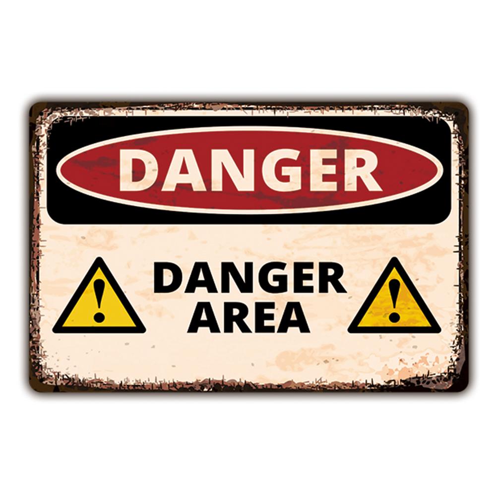 IBOOWU Danger DUST HAZARD Vintage Poster Retro Metal Tin Signs Wall Decor HIGH VOLTAGE Beware Warning Plaques