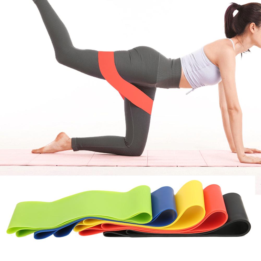 5Pcs Elastic Exercise Resistance Bands Ring Body Training Fitness Bands Workout Equipment