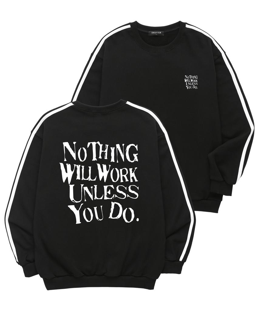 SHIRTER Unless Uo Do Sleeve Tape Sweatshirt (Sls022) Black