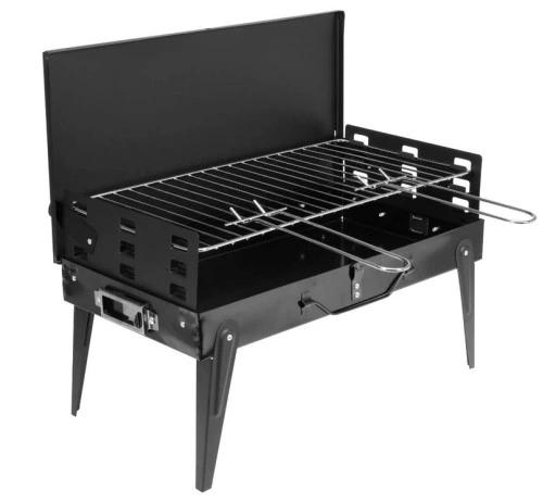 Grill Turystyczny Przenośny W Walizce 42 X 22 Cm + Przybory Do Grillowania
