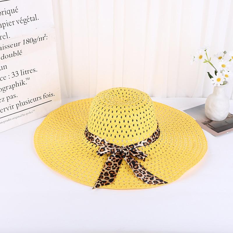 Lady Straw Hat Summer Women Anti-Uv Women Beach Hat Wide Brim Cap Sunshade Lady Straw Hat Fishing Outdoor Wide Brim Cap