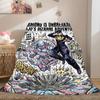JOJO Bright 2D Print Flannel Blanket, Anime Theme for Bed Couch, Soft Travel Picnic Throw Blanket_LIAN