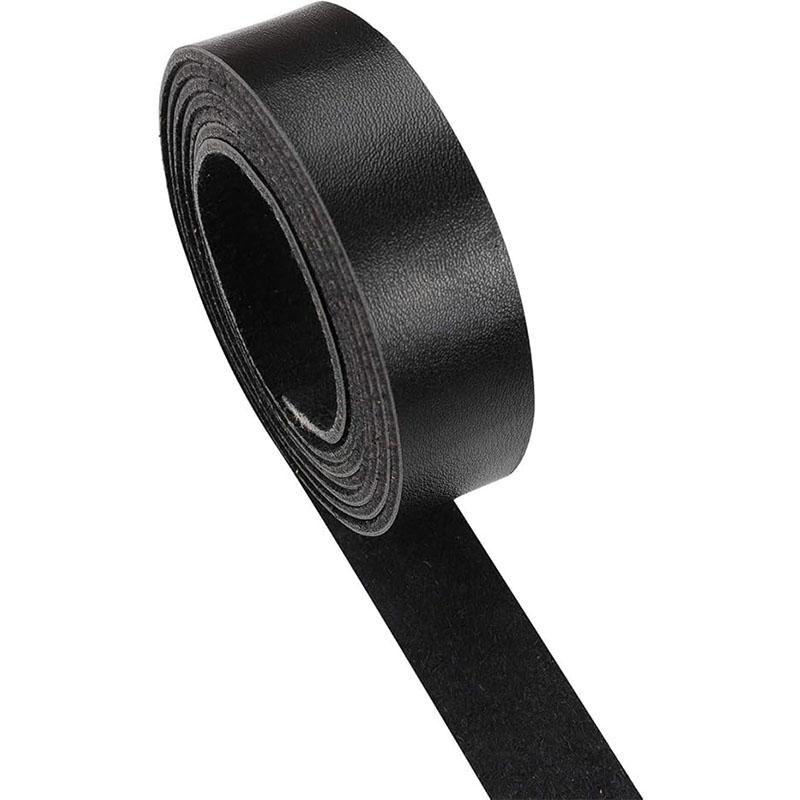2mm Black Glossy Oak-Vegetable Tanned Full-Grain Cowhide Leather Material, Handmade DIY Keychain, Belt, Waistband, Leash, Leathe