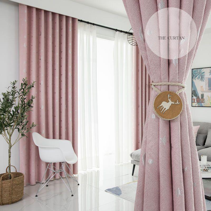 

Модные современные жаккардовые шторы Moon Star Blackout Window Curtains High Shading Living Room Bedroom Decor W150*H230cm