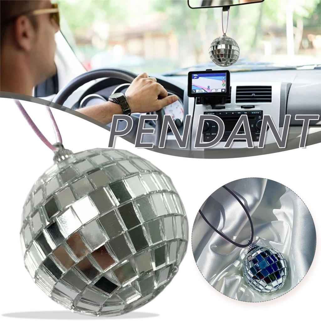 Disco Balls Car Rearview Mirror Pendant Durable Globe Ball Rhinestone Pendant for Home Party Supplies and Accessories