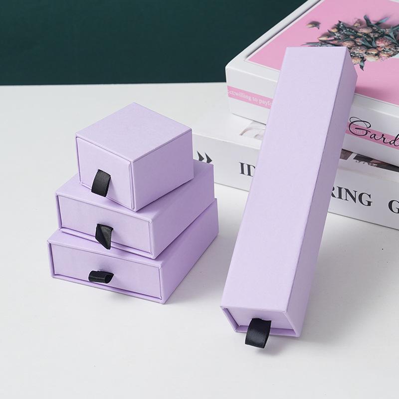 Rectangular Hard Cardboard Jewelry Box for Necklace, Ring, or Bracelet Gift Packaging