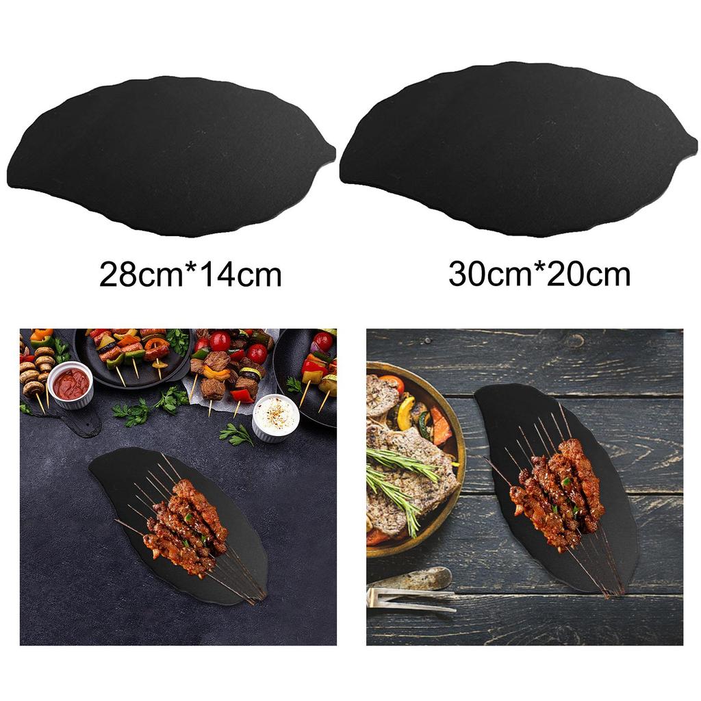 Slate Board Slate Food Plate Slate Serving Tray Leaf Shaped Stone Board for Housewarming Appetizers Meats Fruits Parties