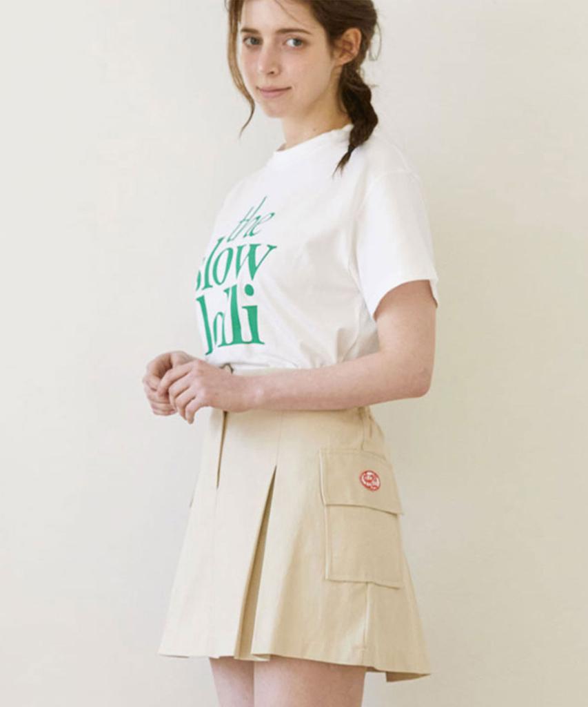 Slow Lolly Cargo Mini Skirt - Beige