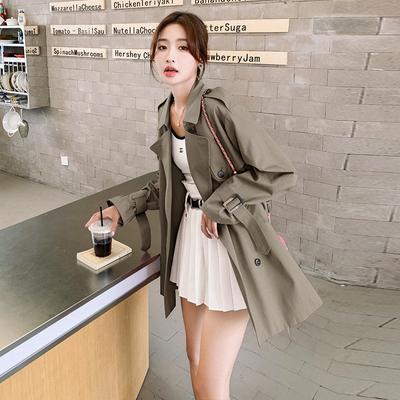Spring Windbreaker Loose Slim Coat Mid-length Windbreaker Jacket Women's Smart Temperament Coat