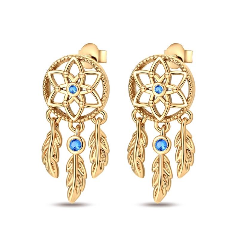 Women's 925 Silver Classic Gold Pearl Inlaid Earrings Elegant Suitable For Engagement Wedding Party Exquisite Jewelry