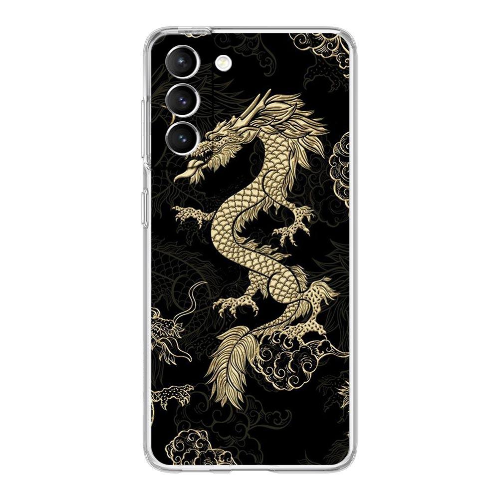 Husa de telefon Dragon Fashion pentru Samsung Galaxy S22 S21 S20 FE Ultra 5G S10 S10E S9 S8 Plus Note 10 20 Husa din silicon moale, transparent