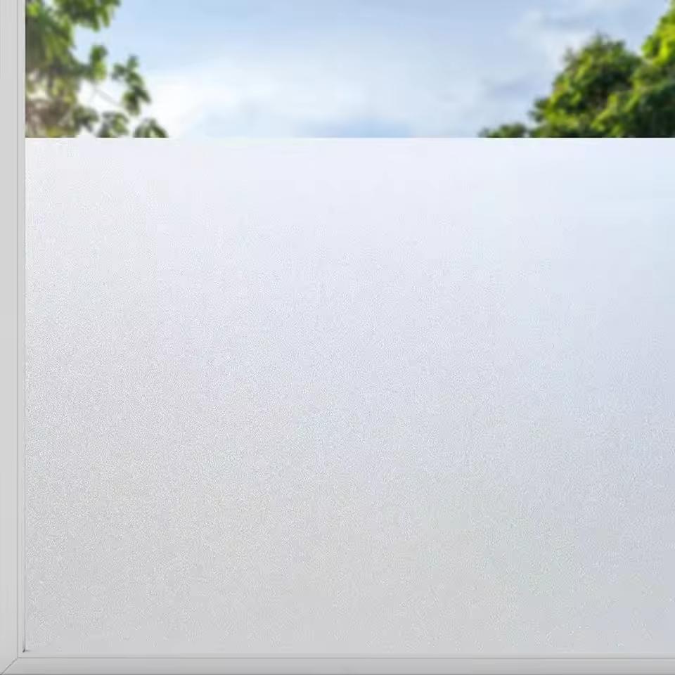 Matte Frosted Glass Decorative Film Roll Glue-Free Electrostatic Adsorption Soften Direct Sunlight Prevent Ultraviolet Radiation