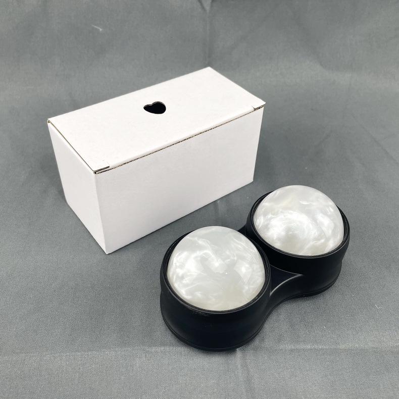 Handheld Double Ball Resin Massage Roller for Muscle Relaxation and Yoga