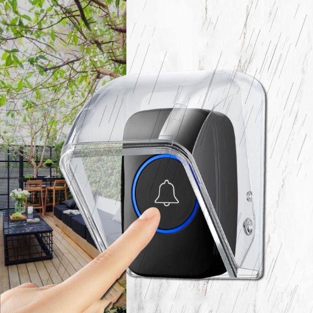 New Waterproof Wireless Doorbell Cover Transparent Dustproof Electric Plug Cover Rain Cover Bell Button Protector for Home