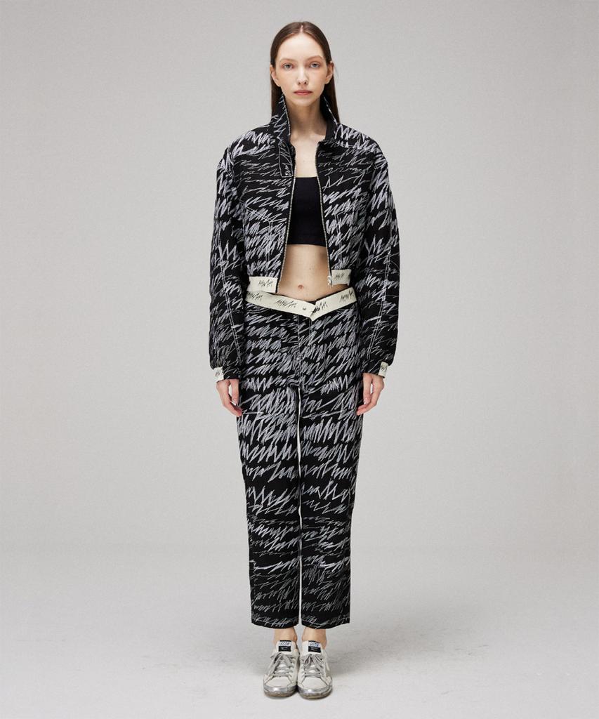 Meuameu Signature Scribble Stitch Logo Band Pants