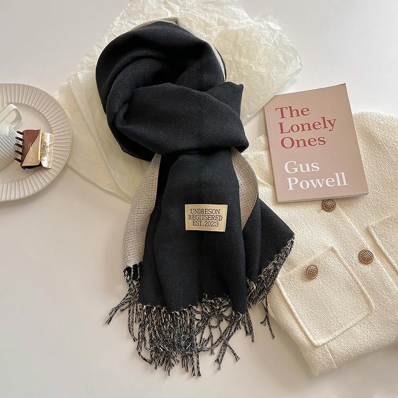 Luxury 2 Colours Cashmere Scarf Women Autumn Winter Shawl Pashmina Handkerchief Lady Pareo Soft Outdoor Windproof Travel Bufanda
