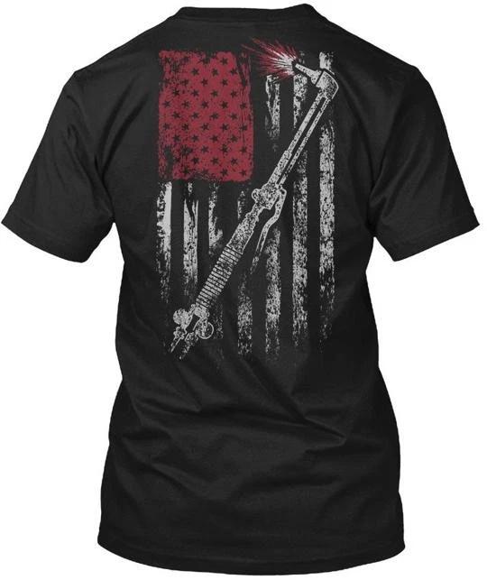 American Flag Welder T shirt Made in the USA Size S to 5XL S
