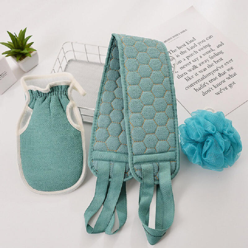 Bath Towel, Shower Towel, Back Scrubber, 3-piece Set 3-piece bath towel set