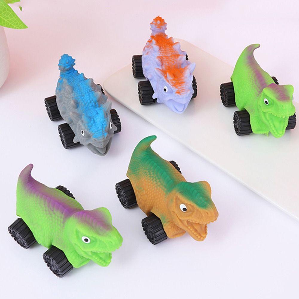 With Wheel Cartoon Fidget Toy Stretchable Car Cute Pinch Toy Dinosaur Squeeze Toy Kids Tricky Doll