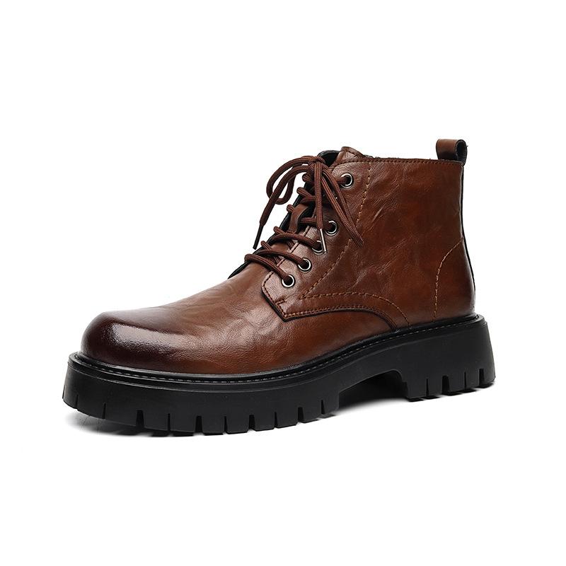 

Martin boots men s medium help American retro British six-hole heightened thick-soled street shot ins handsome short boots 6576-R 42 світло-коричневого кольору