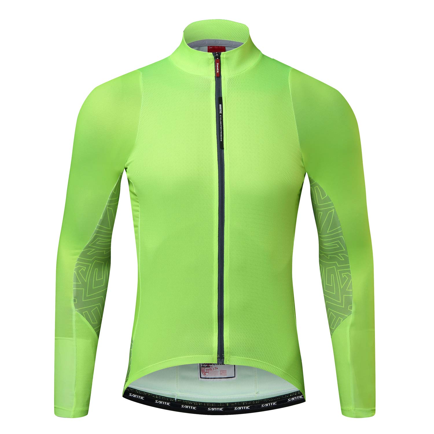 

Santic Men s Long Sleeve Cycling Jersey, Spring/Autumn, Road Bike Jersey, Moisture-Wicking, Quick-Drying, UV Protection, Green, Size 3XL