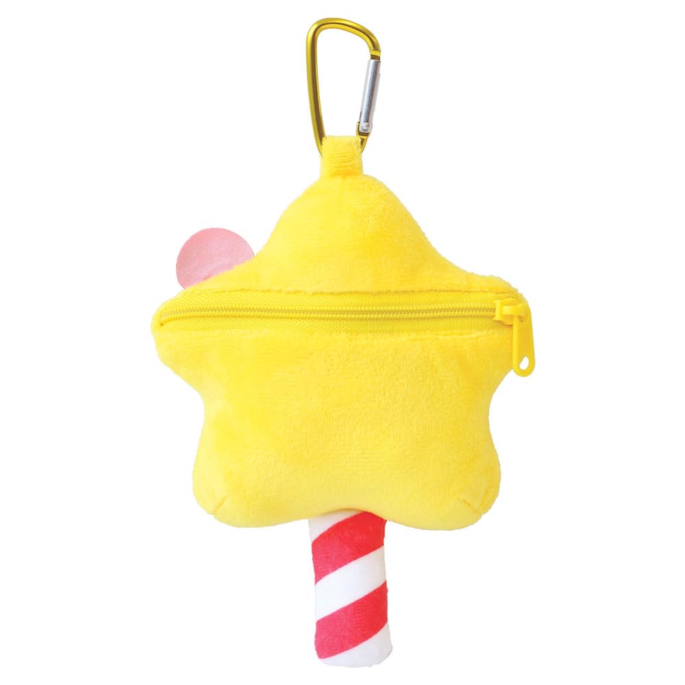 T's Factory Kirby Star Plush Zipper Mascot with Carabiner, Star Rod, Approx. H165 x W140 x D75mm (excluding carabiner), HK-5546739SR