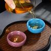 Tasse à thé en céramique à glaçure craquelée, service à thé Kung Fu, tasse unique de maître, article pour la dégustation du thé, accessoires de service à thé à glaçure changeante de four vintage, cadeaux