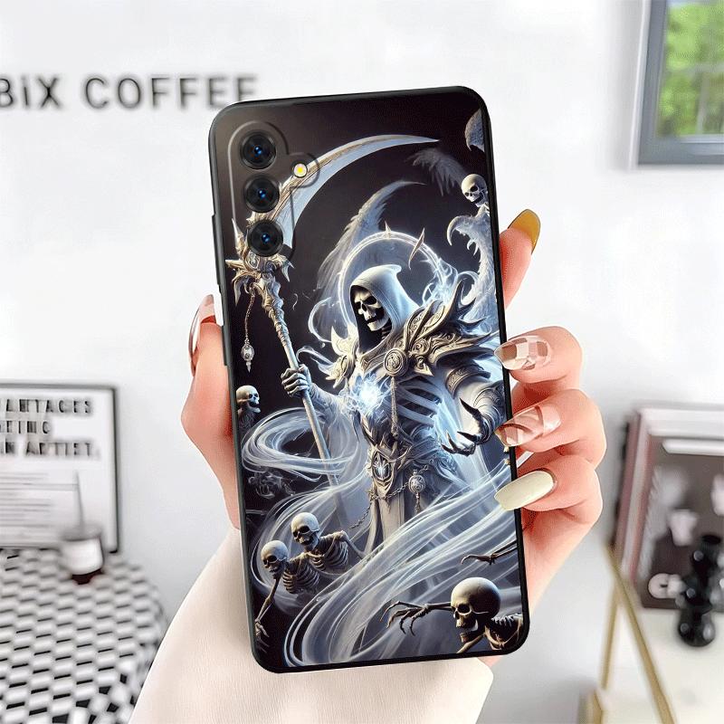 Death Grim Reaper Skull Scythe Soft Phone Case for Samsung A17 A37 A57 A16 A26 A36 A56 A15 A25 A35 A55 A14 A24 A34 A54 A13 A23 A
