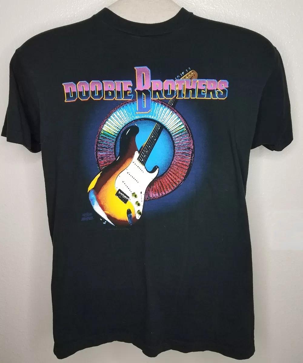 Vtg The Doobie Brothers Concert Tour Cotton Black Full Size Unisex Shirt TR965 XS