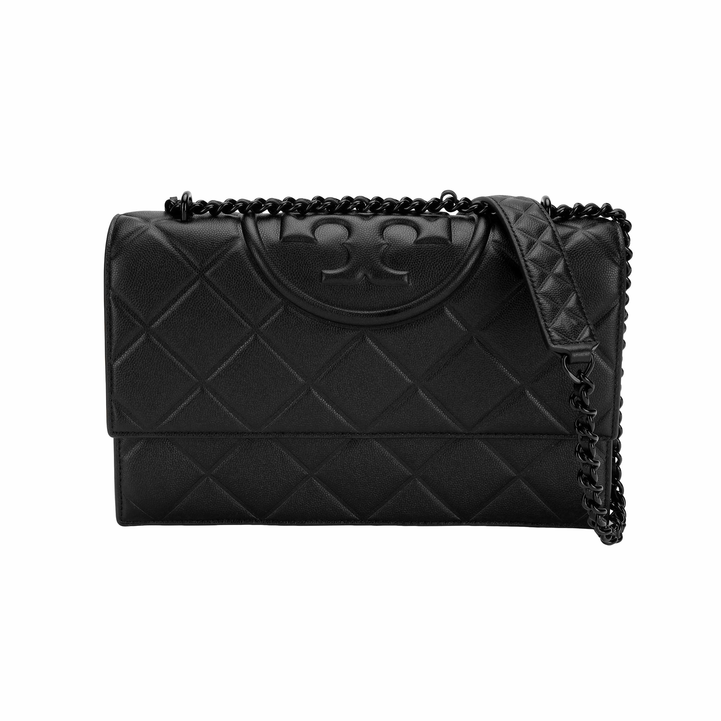 

Tory Burch Embossed Logo Design Leather Shoulder Bag Women Shoulder Bag Black 169791-001 Basic Set (Bag+Dust Bag)