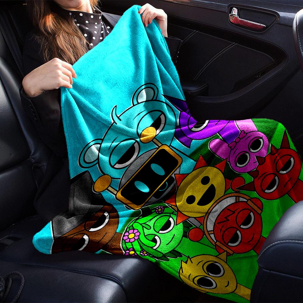 Coperta stampata a tema Sprunki - Perfetta per divano, letto, viaggi e uso all'aperto | Lavabile in lavatrice, accogliente e resistente.
