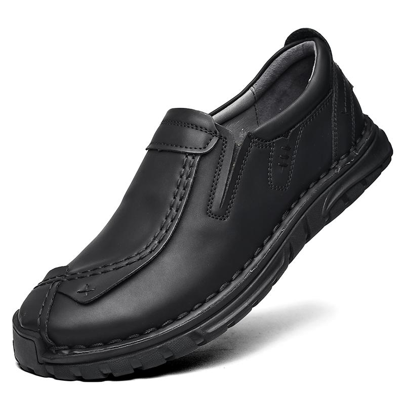 Retro boty z hovězí kůže Muži Mokasíny Ruční výroba Neformální kožené boty Mokasíny Pánské ploché boty